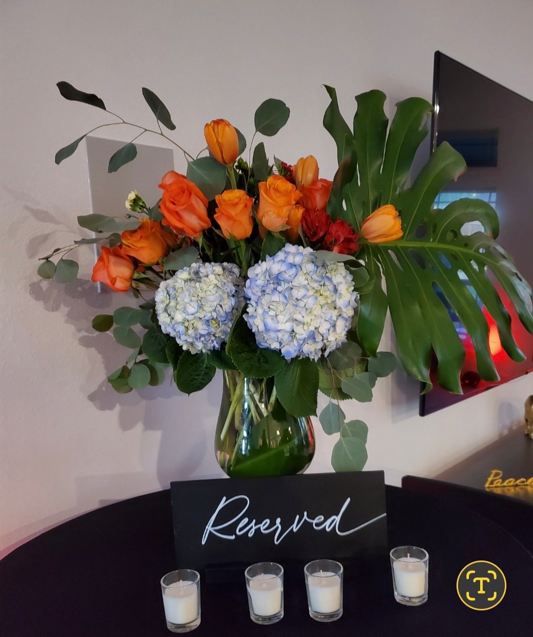 Vibrant tropical exotic flower arrangement