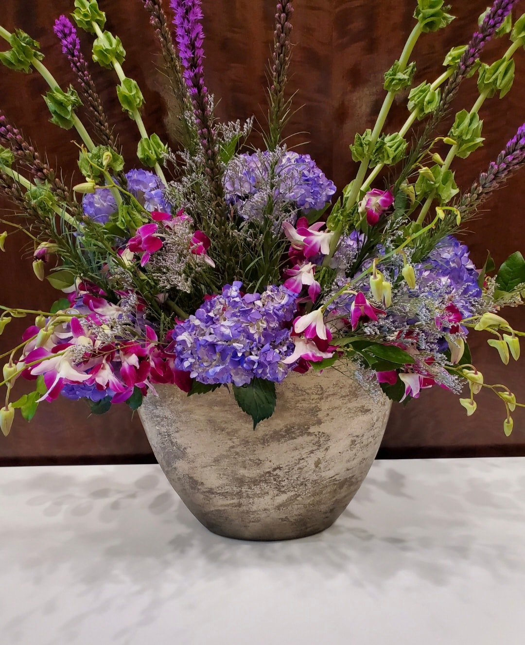 Romantic lavender and purple floral arrangement